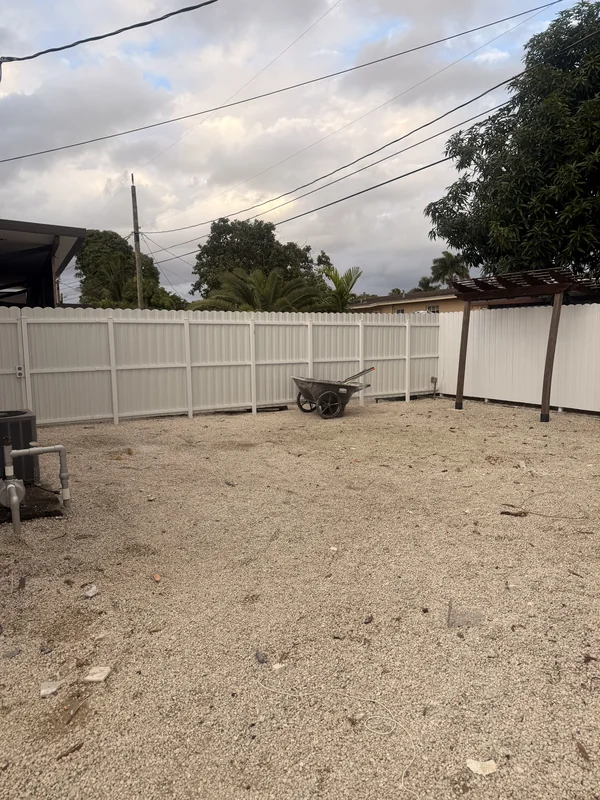 Cleared outdoor residential area after debris was removed
