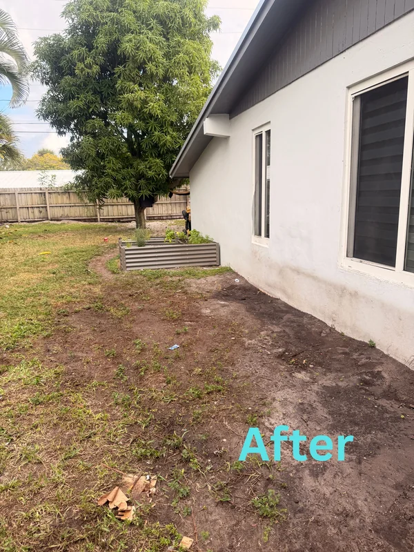 Cleared outdoor area after the residential items were removed