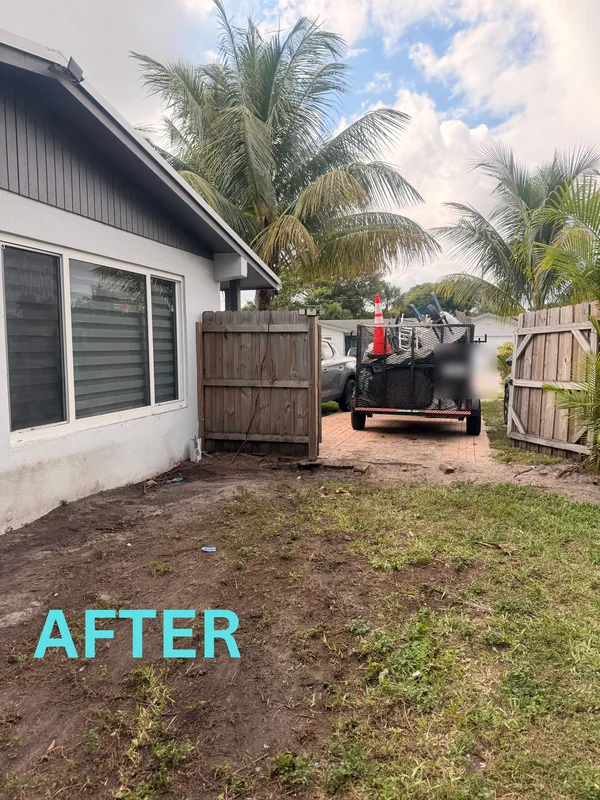 Cleared driveway area after residential junk removal